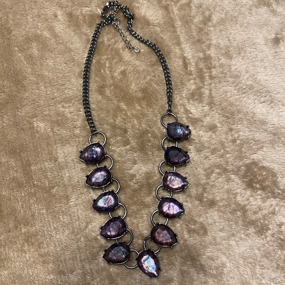 Sophisticated Purple Teardrop Necklace